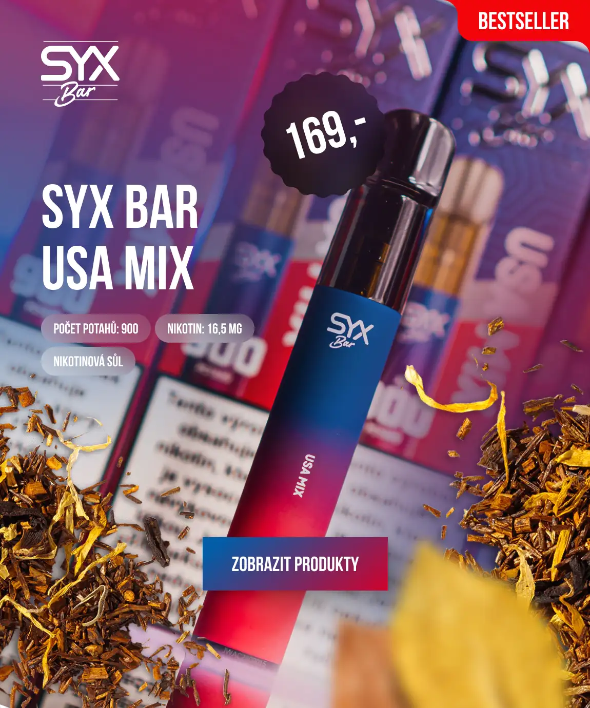 SYX BAR USA MIX: Pro milovníky klasické chuti tabáku