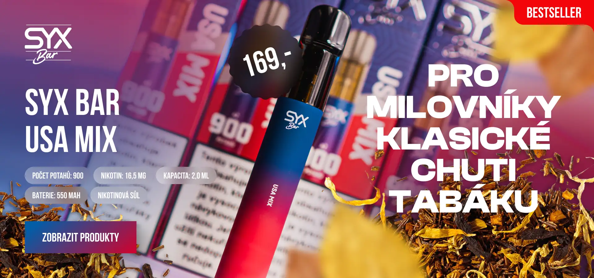 SYX BAR USA MIX: Pro milovníky klasické chuti tabáku